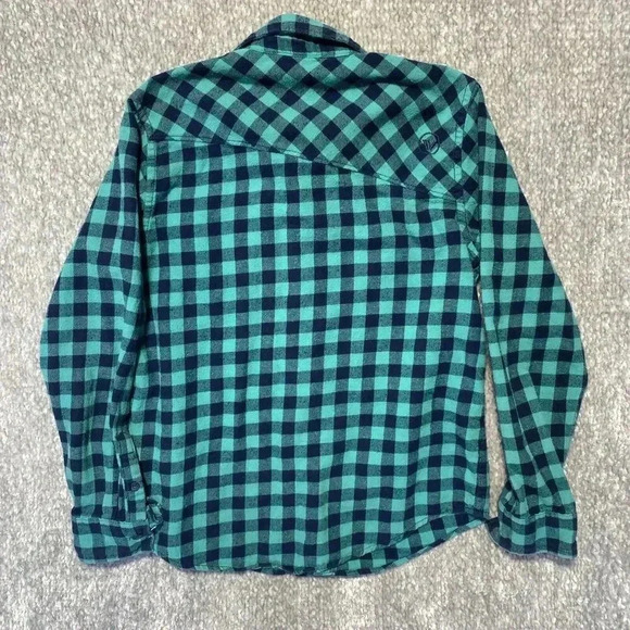 Shaun White Boys Flannel Checkered Blue Button-up Shirt Size M Skateboarding - Picture 6 of 8